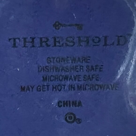 THRESHOLD “Good Morning CRABBY (crossed out) Lovely” Cobalt Blue Stoneware Mug - Picture 6 of 7